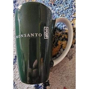 MONSANTO Tall Green Logo Ceramic Mug Employee Advert Promo Cup